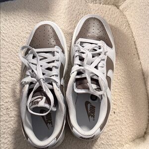 Nike White and Brown Athletic Shoes